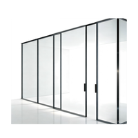 Porte coulissante à rupture de pont thermique, efficace en termes d'énergie NFRC, pour usage commercial et intérieur (chambre), en alliage d'aluminium, résistante aux intempéries, double.