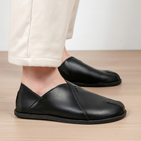 Mocassins pour hommes en cuir véritable, antidérapants, confortables, décontractés, pour l'extérieur, pour le travail, à enfiler, toutes saisons