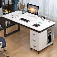 Bureau rectangulaire moderne modulaire pliable en bois massif avec rangement pour la maison, le bureau, l'école et la villa