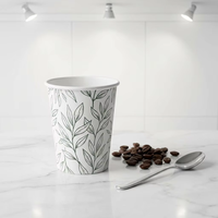Tasse à café simple paroi, 8 oz, avec couvercle, vente en gros d'usine, produits de haute qualité, épaissis, de qualité alimentaire et écologiques