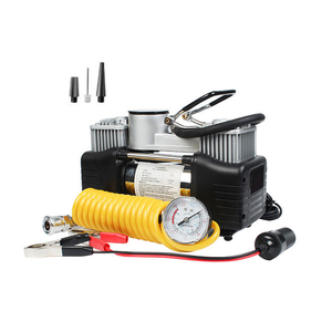Compresseur d'air pour voiture robuste 12V à double cylindre avec manomètre pour voiture et moto - Product Image 1
