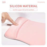 Repose-poignet ergonomique en mousse à mémoire de forme, tissu rose clair, couleur personnalisée, pour clavier et souris de jeu, base en gel, pour ordinateur, bureau et maison