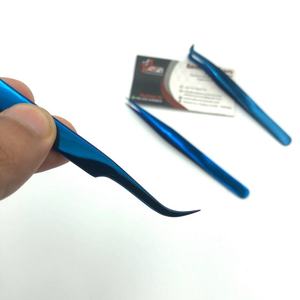 Juego de pinzas de extensión de pestañas de volumen ruso profesional punta puntiaguda Etiqueta Privada venta al por mayor pinzas de pestañas postizas - Product Image 3