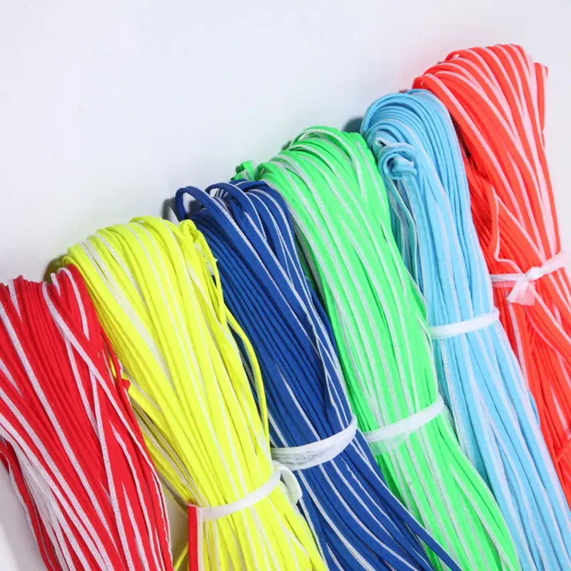 Highly visibility material reflective fabric piping tc piping polyester piping rainbow for sewing