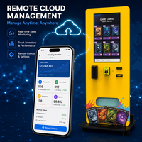 Distributeur automatique de cartes à collectionner à écran tactile 32 pouces avec roulettes, éclairage LED, SDK activé et gestion cloud, acceptant plusieurs modes de paiement