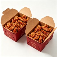 Boîte à emporter en papier kraft personnalisée, écologique, étanche, pour la restauration rapide et le camping, boîte pour poulet frit