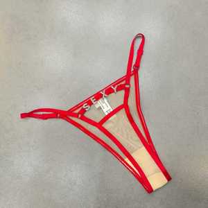 Tangas Personalizadas <span class=keywords><strong>con</strong></span> Nombre, Lencería Transparente de Encaje Rojo para Mujer Madura, Estilo DIY 2025 - Product Image 6