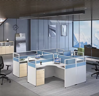 Table d'ordinateur de bonne qualité Postes de travail de bureau Cabines Poste de travail pour 4 personnes Mobilier de bureau