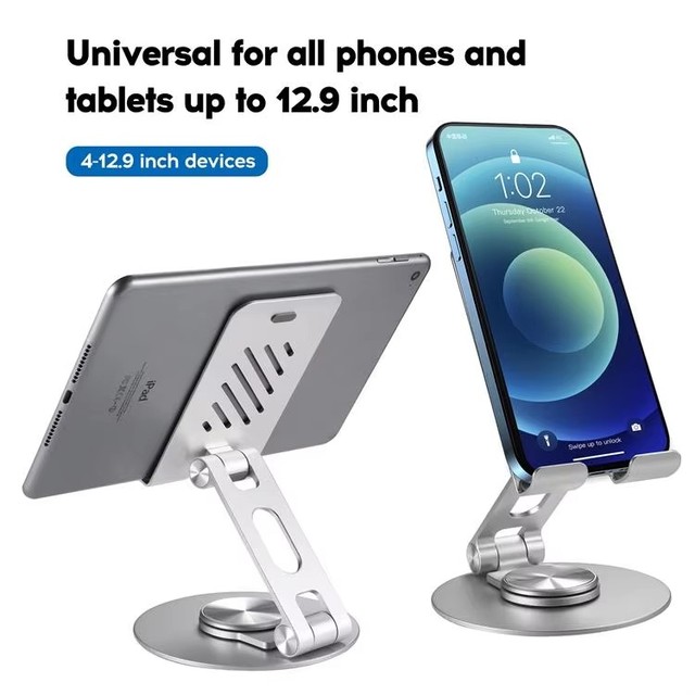 Swivel Tablet Stand A205 for iPad with 360 Rotating Base, Foldable Adjustable Holder for Drawing, Compatible with iPad Phone