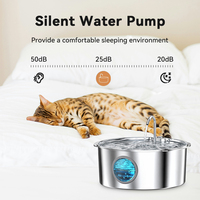Fontaine à eau pour chat en acier inoxydable ultra silencieuse de 12 L, distributeur d'eau automatique personnalisé pour chats et chiens, vente en gros d'usine