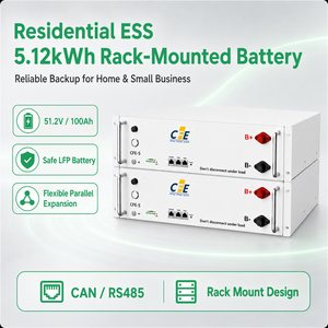 Batería Modular Apilable LiFePO4 <span class=keywords><strong>CFE</strong></span> 51.2V 100Ah 5kWh para Sistemas de Almacenamiento de Energía Solar (ESS) con Comunicación CAN y 6000 Ciclos de Vida Útil - Product Image 3