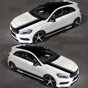 5 pegatinas de vinilo con rayas de carreras para capó y espejos retrovisores de coche, calcomanías deportivas para carrocería de automóviles, accesorios de bricolaje para coches. - Product Image 2