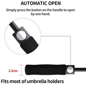 Parapluie réfléchissant en gros, OEM, ODM, logo personnalisé, coupe-vent, robuste, de bonne qualité, parapluie de golf avec sangle réfléchissante - Product Image 4