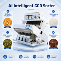 Trieuse de formes couleur CCD intelligente IA haute efficacité pour grains de café, machine de tri de graines multifonctionnelle de haute précision