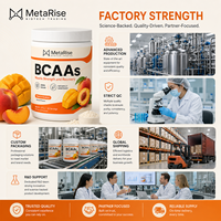 Poudre de pré-entraînement MetaRise BCAA Acides Aminés Certifiée HALAL/KOSHER, Supplément Personnalisable avec Logo pour la Récupération Musculaire et la Croissance Maigre