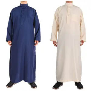 Muslimische Herren langärmlig Thobe islamische Kleidung Saudi Arab Herren Kaftan Tanga Übergröße Herren Kaftans 7 Farbe