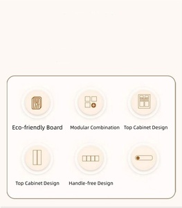 Armadio in legno di noce, moderno armadio minimalista Multi-porta con cassetti, mobili per <span class=keywords><strong>camera</strong></span> da <span class=keywords><strong>letto</strong></span> di grande capacità per la casa - Product Image 4