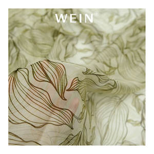 قماش حرير عضوي جديد بنمط الباتيك مطبوع رقميًا بنقش أوراق استوائية خفيف الوزن 100% حرير - Product Image 5