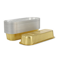 Ustensiles de cuisson ménagers, moule à pain miniature en aluminium jetable de 200 ml, qualité alimentaire, paroi lisse dorée, avec couvercle en plastique