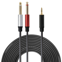 Câble audio Y-Cable Yinyu AC036M 3,5 mm vers double 6,35 mm stéréo pour interface de mixeur, amplificateur, ordinateur portable