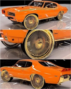 Cerchi in Lega Cromati Personalizzati JC 13x7 Pollici con 100 Raggi Dorati per <span class=keywords><strong>Cadillac</strong></span> Fleetwood Brougham <span class=keywords><strong>DeVille</strong></span> - Product Image 5