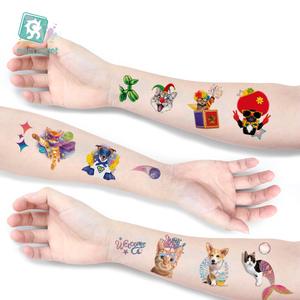 Nuovo corpo del fumetto <span class=keywords><strong>tatuaggio</strong></span> temporaneo della festa di compleanno del viso della scuola adesivo del <span class=keywords><strong>tatuaggio</strong></span> con i cani del gatto realistici adesivi del <span class=keywords><strong>tatuaggio</strong></span> dei bambini - Product Image 4
