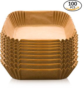Feuilles de papier sulfurisé jetables antiadhésives pour friteuse à air, qualité alimentaire, pour la cuisson, le rôtissage et le micro-ondes - Product Image 3