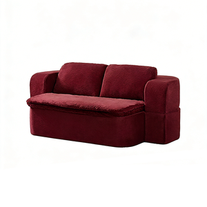 Sofá Cama Vintage de Dos Plazas, Compacto y Plegable, Nuevo Modelo para Apartamentos Pequeños, Sala de Estar o Dormitorio, Sofá Modular de Esponja de Doble Uso - Product Image 3
