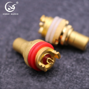 Cheap Binding Post YIVO XSSH Audio HIFI DIY OEM ODM Brass Plated Gold Female RCA Connector Chassis <strong>Socket</strong> <strong>8mm</strong> Cable Y805 1.5A - Product Image 2