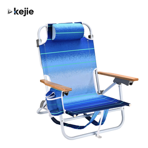 כיסא חוף מתקפל מתכוונן נייד ממתכת של קג'י, יצרן סיטונאי לריהוט חוץ - Product Image 1