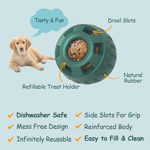 Balle à lécher pour chien en silicone, durable, écologique, facile à nettoyer, jouet alimentaire longue durée, fournitures pour animaux de compagnie - Product Image 6