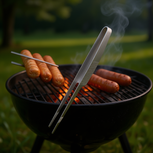 Pince à frire et à retourner Metaltex, lot de 6 ustensiles de cuisine en acier inoxydable pour grillades et cuisson - Product Image 3