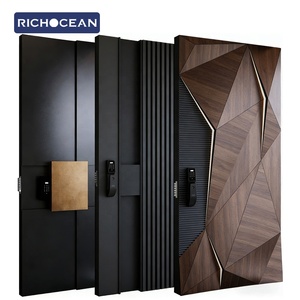 Puerta de Entrada Pivotante de Aluminio con Tallado 3D de Lujo Richocean Villa, Puerta Exterior de Seguridad Turca con Cerradura Inteligente - Product Image 1