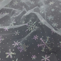 Bestseller Silber Glitter Tüll Spitze Netz Stoff Atmungsaktiv Gestrickt Farbige Schneeflocke Pailletten für Party kleider Home Decor