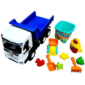 Complete Plastic Beach Dump Truck <b>Toy</b> <b>Set</b> with Bucket Watering Can Shovel Rake Sand Molds for Ages 2-7 - Product Image 1