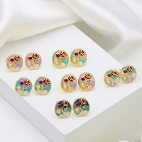 Anting Zirkon Warna Mutiara Bunga Mawar untuk Wanita Perhiasan Grosir Mode Mewah Minimalis untuk Pemakaian Sehari-hari