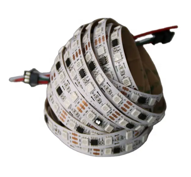 5050 RGB 60led/m 300LED 12v dream color full color digital flessibile dmx rgb led strip string light WS2811