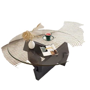 Nordic di lusso salotto tavolino semplice moderno legno massiccio rotondo Design con vetro casa piccoli mobili bassi - Product Image 6