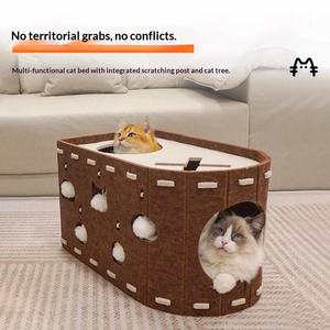 Rascador para Gatos de Doble Capa Integrado, Ecológico, Estilo Clásico, Resistente al Desgaste, Fieltro Antideslizante, Casa para Gatos, Casa para Mascotas - Product Image 3