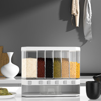 Boîte de rangement pour riz en vrac Guangfa, moderne, en PP, rectangulaire, murale, 10L, écologique, anti-humidité, moulée par injection, 2201