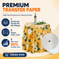 Papier de sublimation par transfert thermique, papier blanc, séchage rapide, impression numérique, rouleau jumbo pour vêtements avec un taux de transfert de 98%