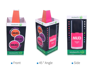 Tempat Sampah Promosi Supermarket dari Karton Persegi untuk Display Kosmetik dan Cat Kuku - Product Image 1