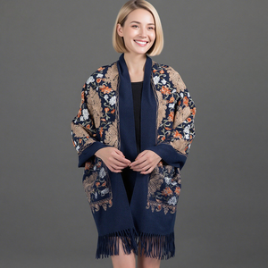 Classic Ethnic Style Floral Cashmere Shawl Beautifully Embroidered <strong>Paisley</strong> Warm <strong>Scarf</strong> <strong>Pashmina</strong> Fashionable Winter Accessory - Product Image 4