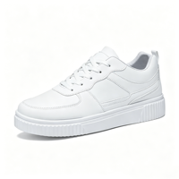 Chaussures de sport plates pour hommes avec logo de marque personnalisé, baskets de skate, cuir synthétique blanc pur, grande taille EU 49 50 US15, tendance de la mode