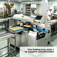 Machine industrielle électrique commerciale automatique en acier inoxydable pour l'agencement des plateaux de pains vapeur, gâteaux de lune et autres pâtisseries
