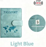 Porte-passeport multifonctionnel anti-RFID et anti-magnétique en cuir PU souple, housse antivol, portefeuille de voyage multicolore pour documents