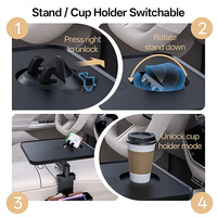 Support de tasse multifonctionnel pour voiture compatible OEM, table de repas rotative à 360 degrés, plateau de voiture portable avec boîte de rangement