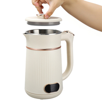 Bouilloire Électrique en Verre Double Couche Transparente OEM, Grande Capacité 1,5 L, Arrêt Automatique, Idéale pour la Maison, l'Hôtel et les Cafés