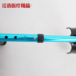 Béquilles pliantes en alliage d'aluminium, hauteur réglable 43,3 pouces, bleu argenté, aide à la marche pour la rééducation des fractures - Product Image 3