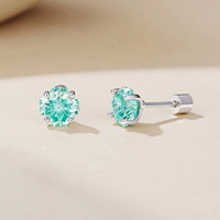 925 Silber Eisgrüne Kristall-Kleeblatt-Ohrstecker für Damen, Blumen-Ohrstecker mit AAA Zirkon, Geburtstagsgeschenk BSE1299